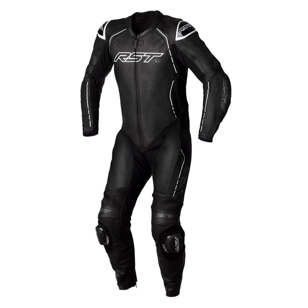 Image of EU RST S1 CE Leather One Piece Suit Black White Taille 42
