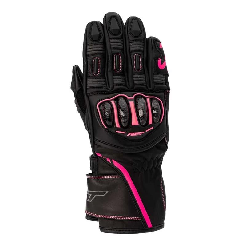 Image of EU RST S1 Ce Ladies Glove Noir Neon Rose Gants Taille 6