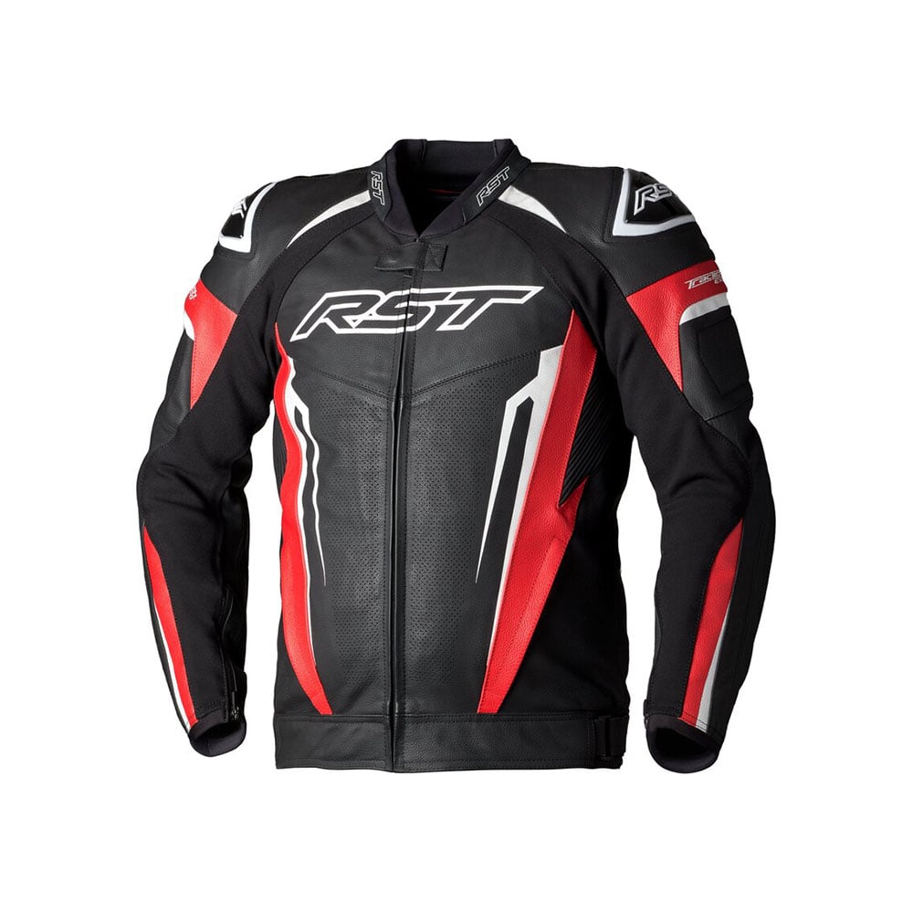 Image of EU RST Tractech Evo 5 Leather Jacket Red Black White Taille 52