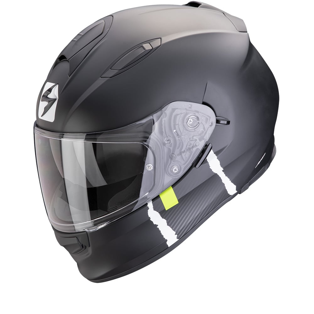 Image of EU Scorpion EXO-491 Code Mat Black-Silver Casque Intégral Taille XS