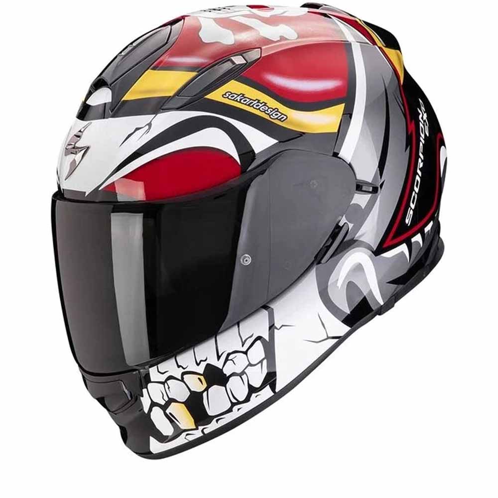 Image of EU Scorpion EXO-491 Pirate Rouge Casque Intégral Taille 2XL