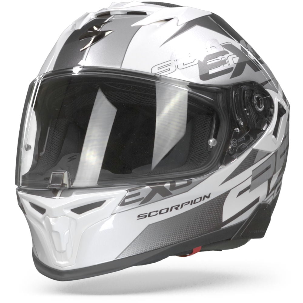 Image of EU Scorpion EXO-520 Air Cover Blanc Argent Casque Intégral Taille 2XL