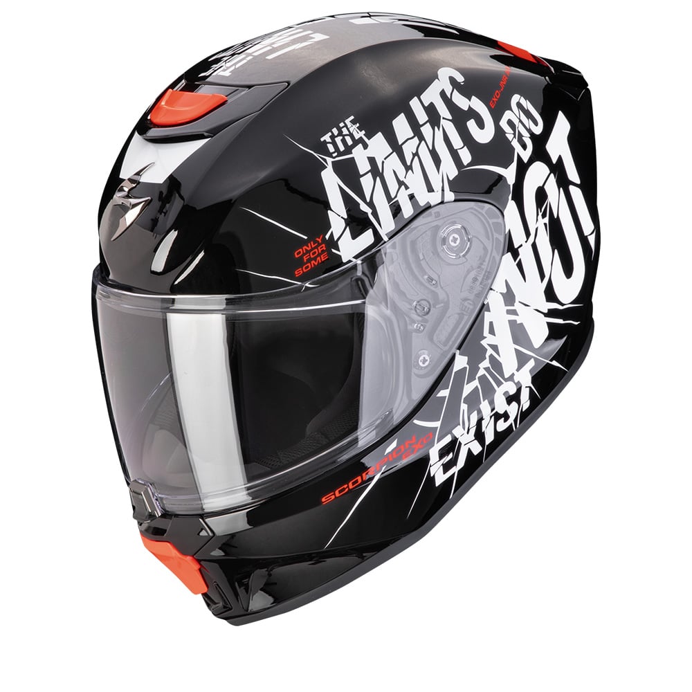 Image of EU Scorpion EXO-JNR Boum Black White Full Face Helmet Taille L