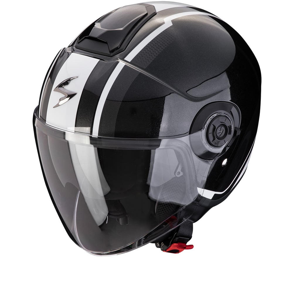 Image of EU Scorpion Exo-City II Vel Metal Black White Jet Helmet Taille 2XL