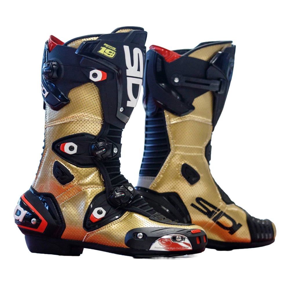 Image of EU Sidi MAG-1 Air Bautista Limited Edition Racing Boots Gold Black Taille 44