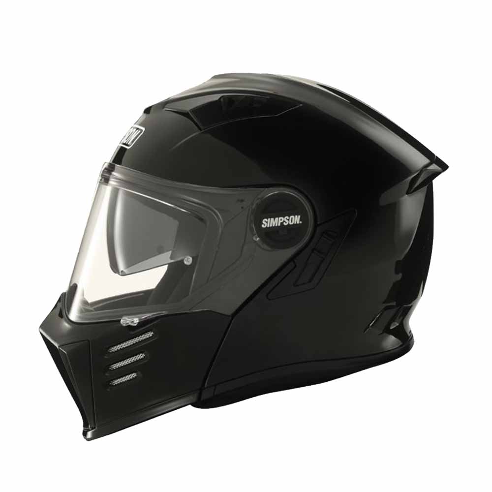 Image of EU Simpson Darksome Black Metal ECE2206 Modular Helmet Taille M