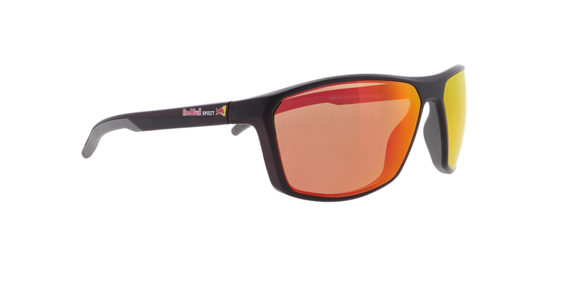 Image of EU Spect Red Bull Raze Sunglasses X'Tal Black Brown Red Mirror Pol Taille