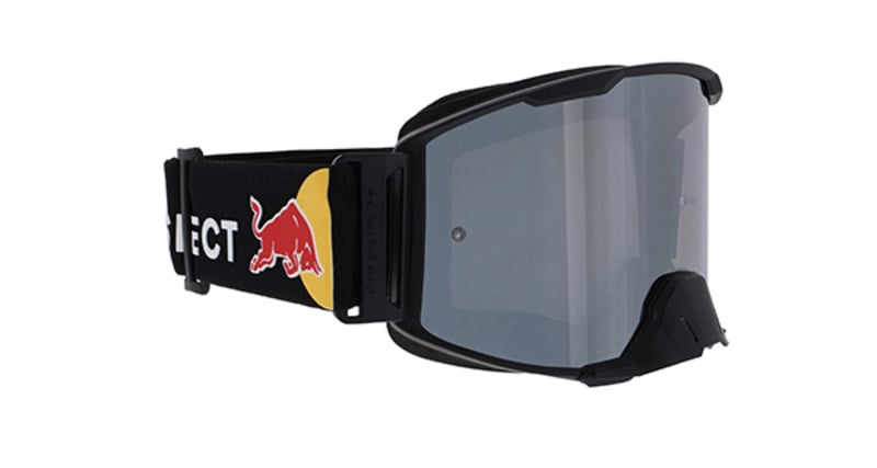 Image of EU Spect Red Bull Strive Mx Goggles Black Black Flash Smoke Silver Flash S2 Taille