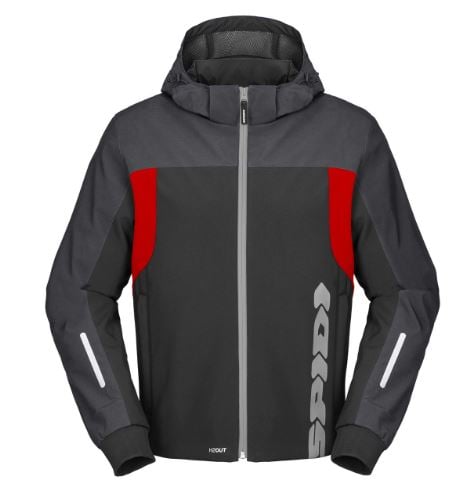 Image of EU Spidi H2Out II Noir Anthracite Fluo Rouge Blouson Taille 2XL