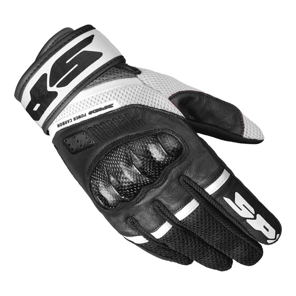 Image of EU Spidi Power Carbon Gloves Black White Taille 3XL