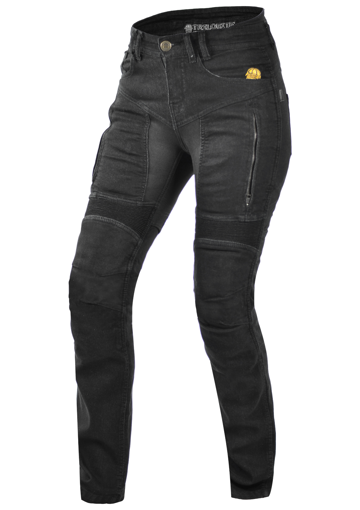 Image of EU Trilobite 661 Parado Slim Fit Ladies Noir Long Pantalon Taille 34