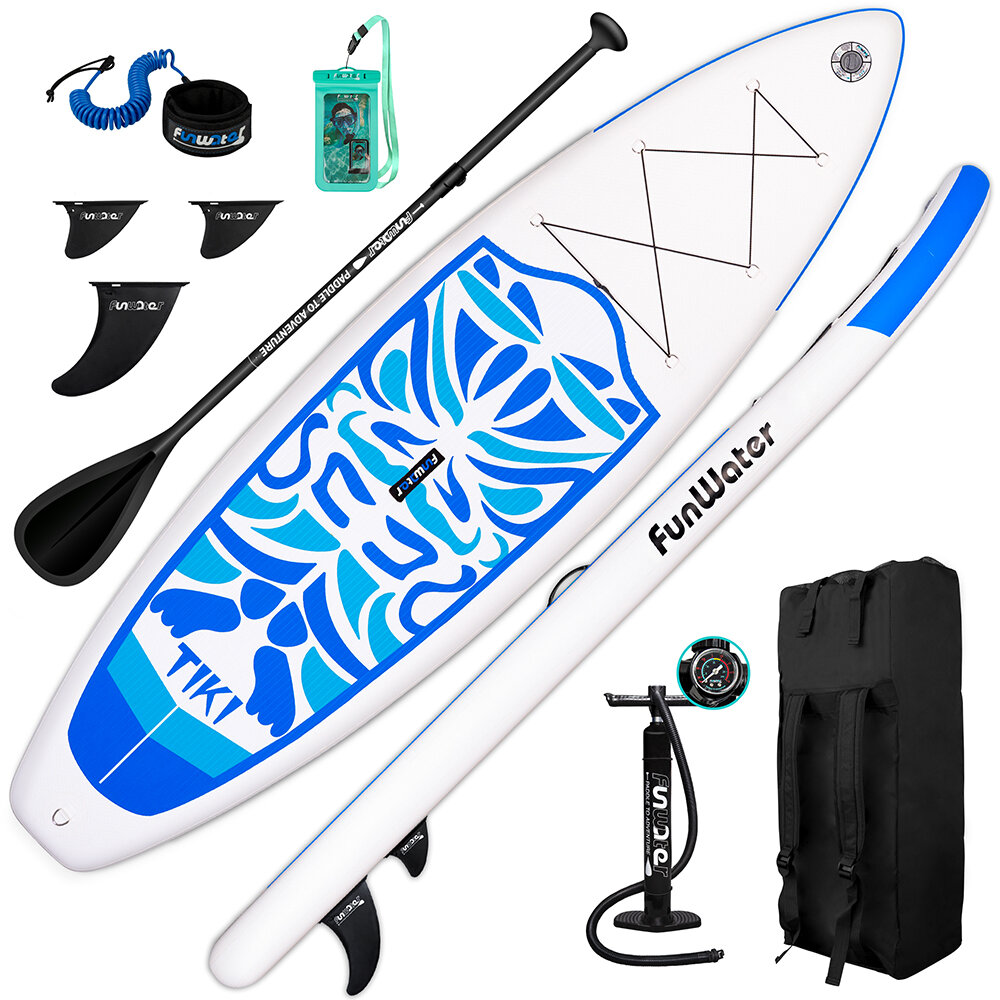 Image of [EU/US Direct] FunWater Inflatable Paddle Board EVA Non-slip Stand Up Portable Surfboard SUPFW02A/W02B 12~15PSI Maximum