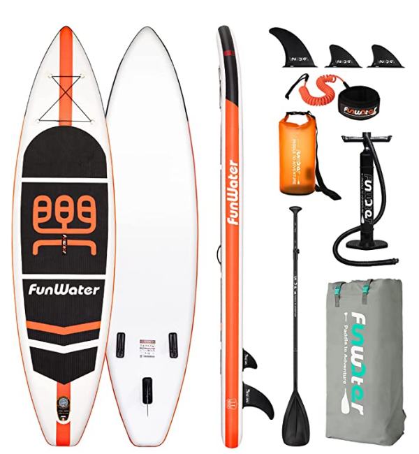 Image of [EU/US Direct] FunWater Inflatable Stand Up Surfboard Paddle Board 132*33*6Inch With Air Pump/Paddle Bag/Waterproof Bag/