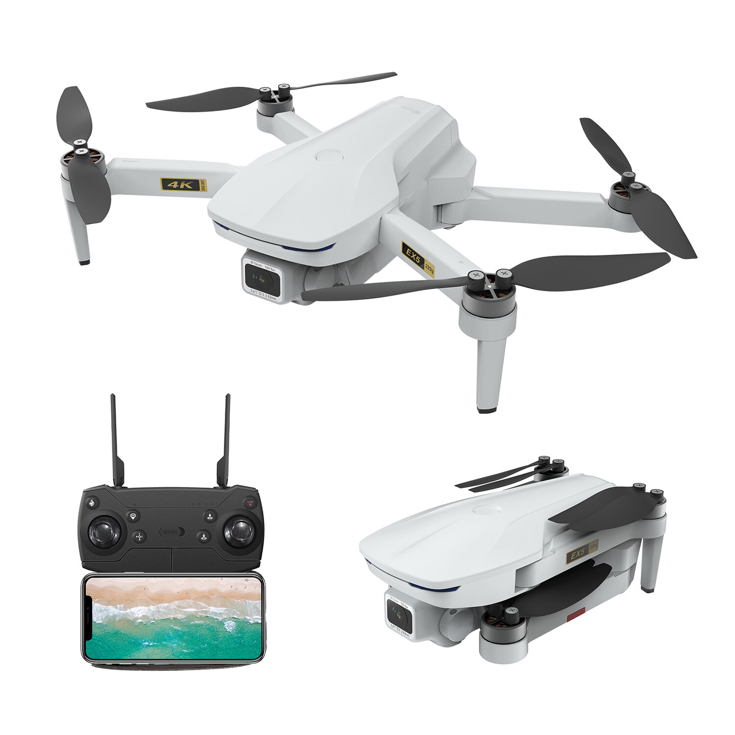 Image of Eachine EX5 5G WIFI 1KM FPV GPS With 4K HD Camera Servo Gimbal 30mins Flight Time 229g Foldable RC Drone Quadcopter RTF