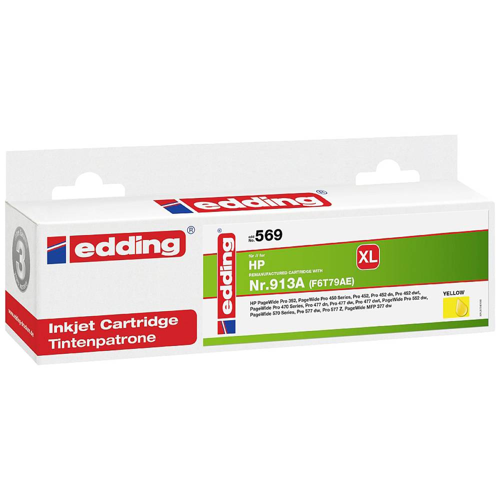 Image of Edding Ink replaced HP 913A F6T79AE Compatible Yellow EDD-569 18-569
