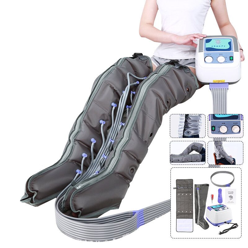Image of Electric Air Compression Leg Massager Temperature Adjustment Rechargeable Smart Pressure Body Massager Therapy Promotes