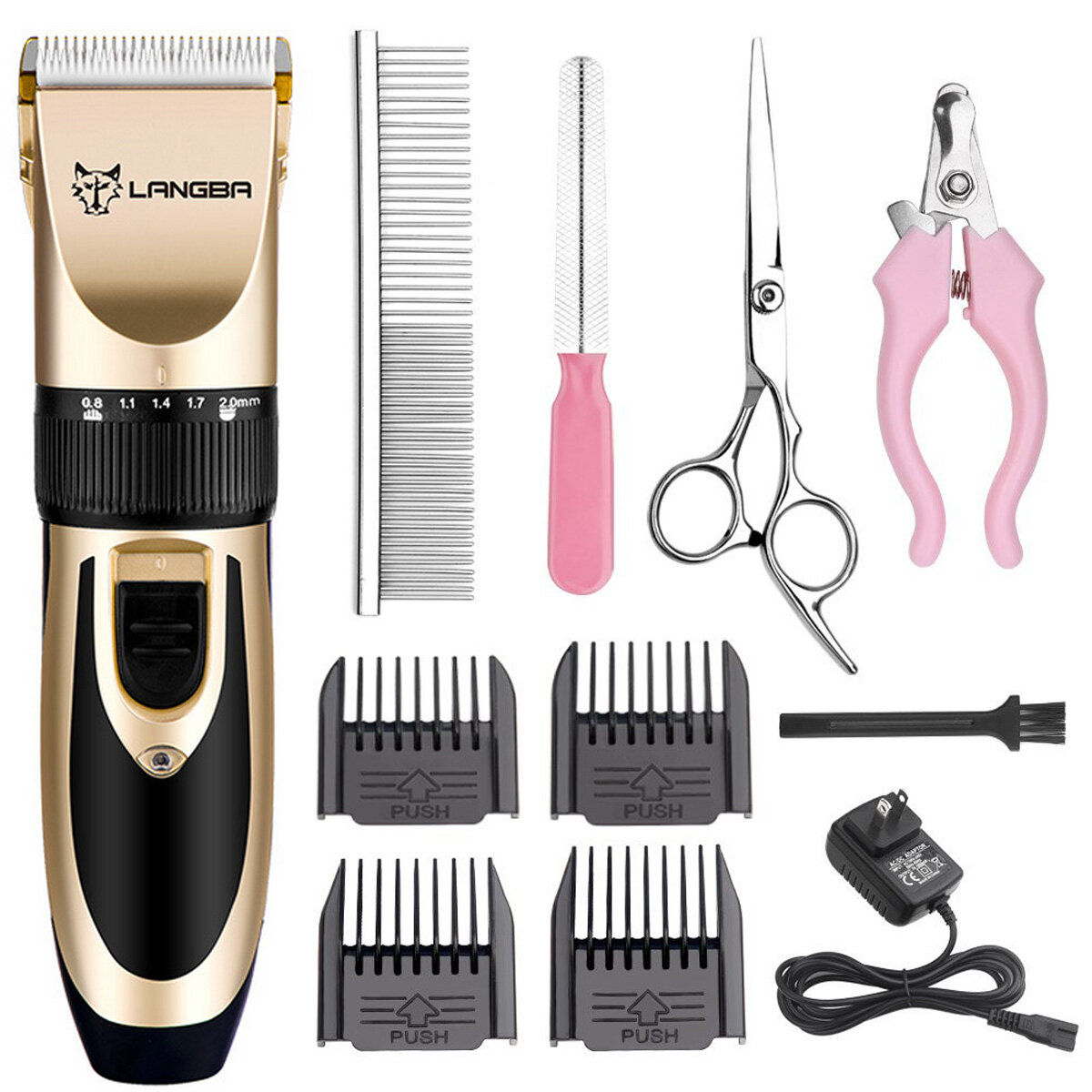 Image of Electric Hair Clippers Scissors&Shears Shaver Trimmer Grooming Cordless Cat Dog Hair Trimmer