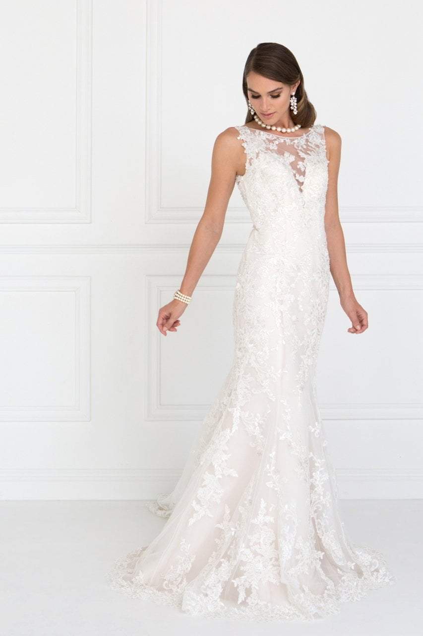 Image of Elizabeth K Bridal - GL1514 Beaded Lace Illusion Bateau Mermaid Wedding Dress