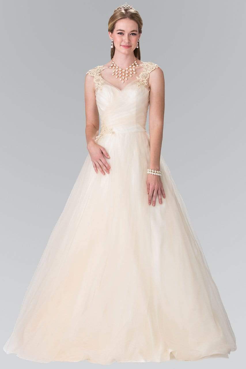 Image of Elizabeth K Bridal - GL2202 Embroidered Ruched Bridal Dress
