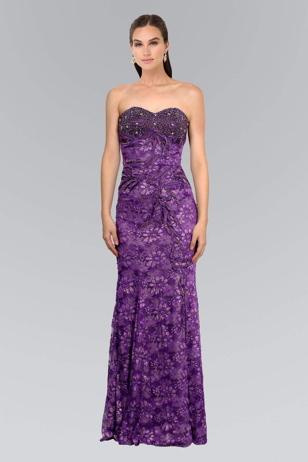 Image of Elizabeth K - GL1006 Strapless Sweetheart Lace Long Dress