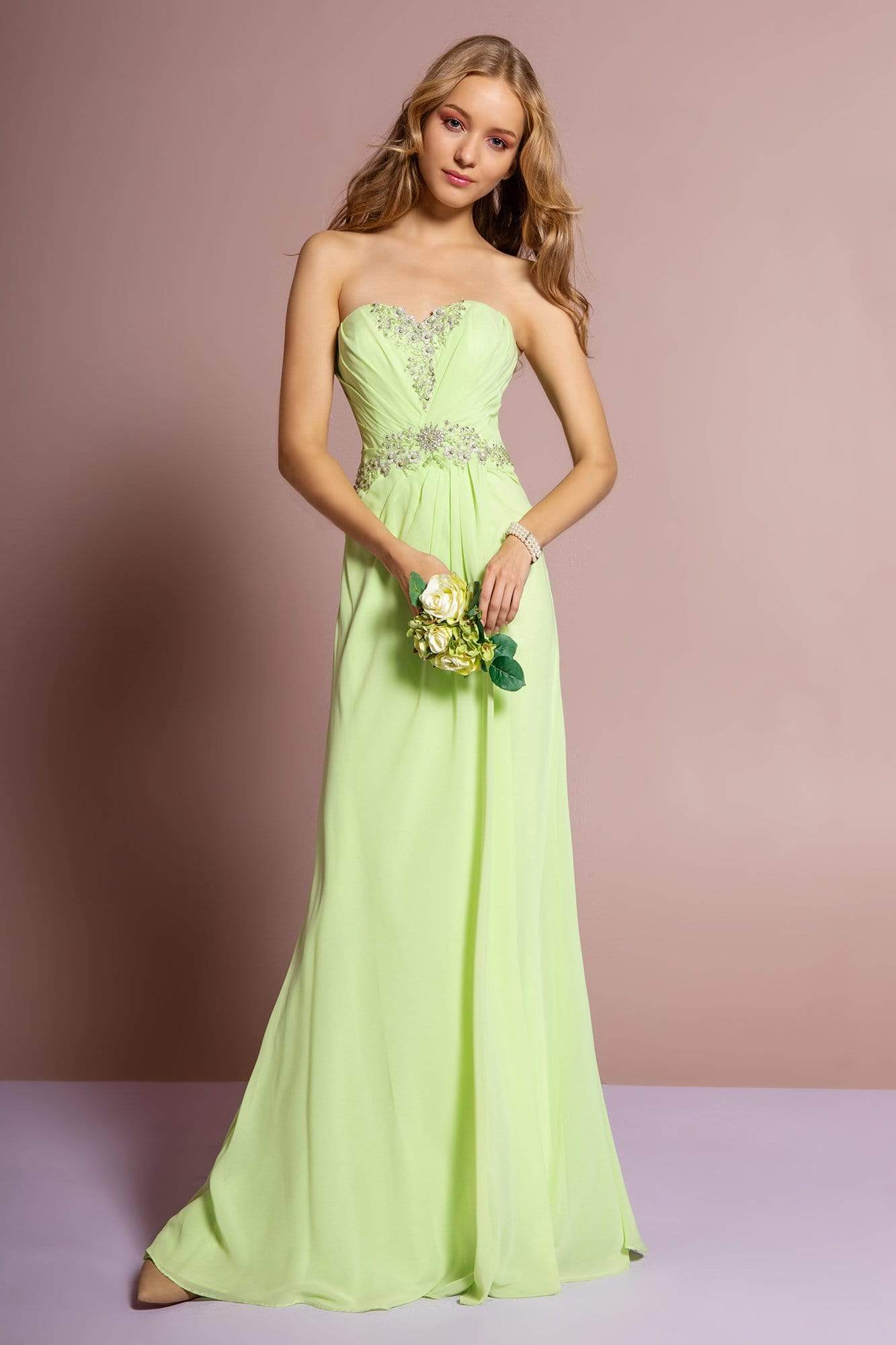 Image of Elizabeth K - GL2060 Crystal Beaded Strapless Sweetheart A-Line Gown