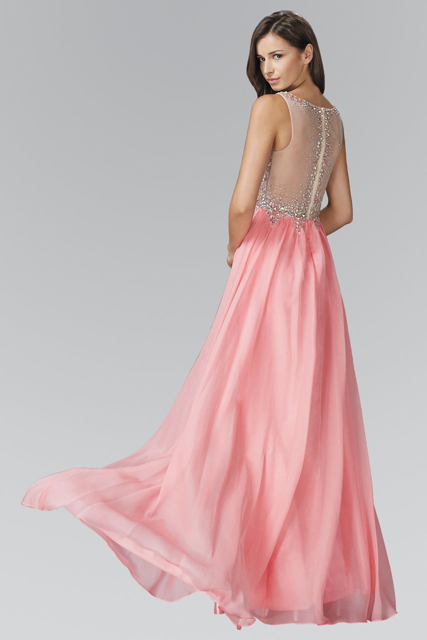 Image of Elizabeth K - GL2093 Sheer Crystal-Crusted A-Line Gown