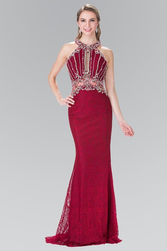 Image of Elizabeth K - GL2275 Halter Embellished Long Dress
