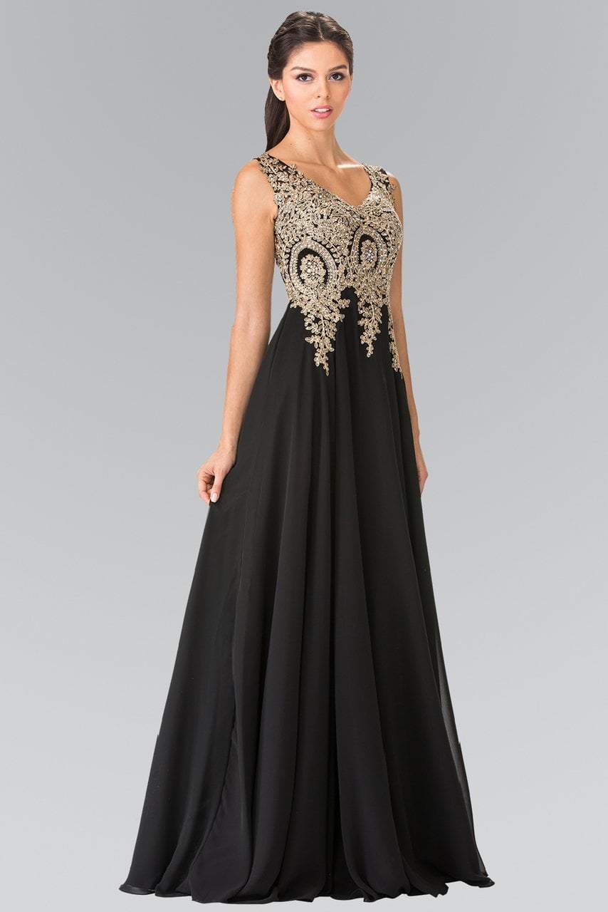 Image of Elizabeth K - GL2311 Intricate Lace V-Neck A-Line Gown