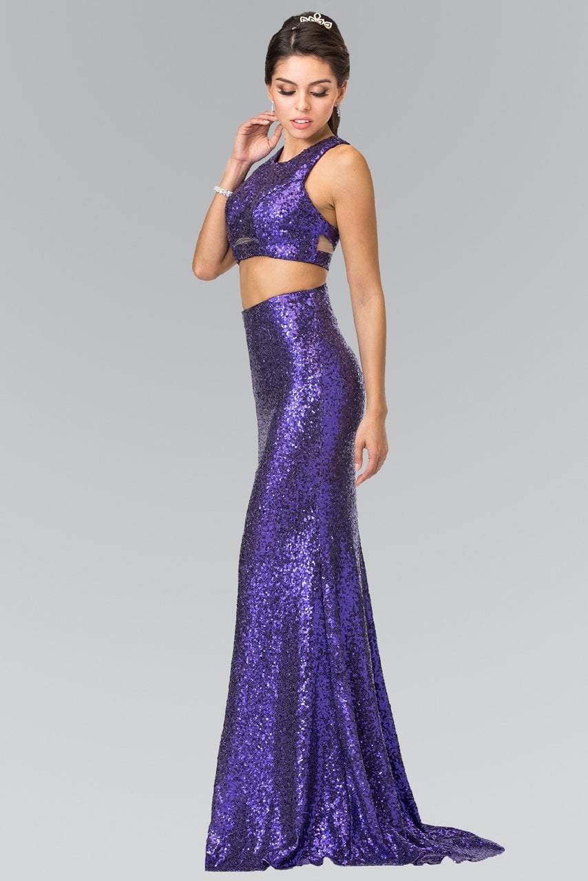 Image of Elizabeth K - GL2333 Mock Two-Piece Sequined Sheath Gown