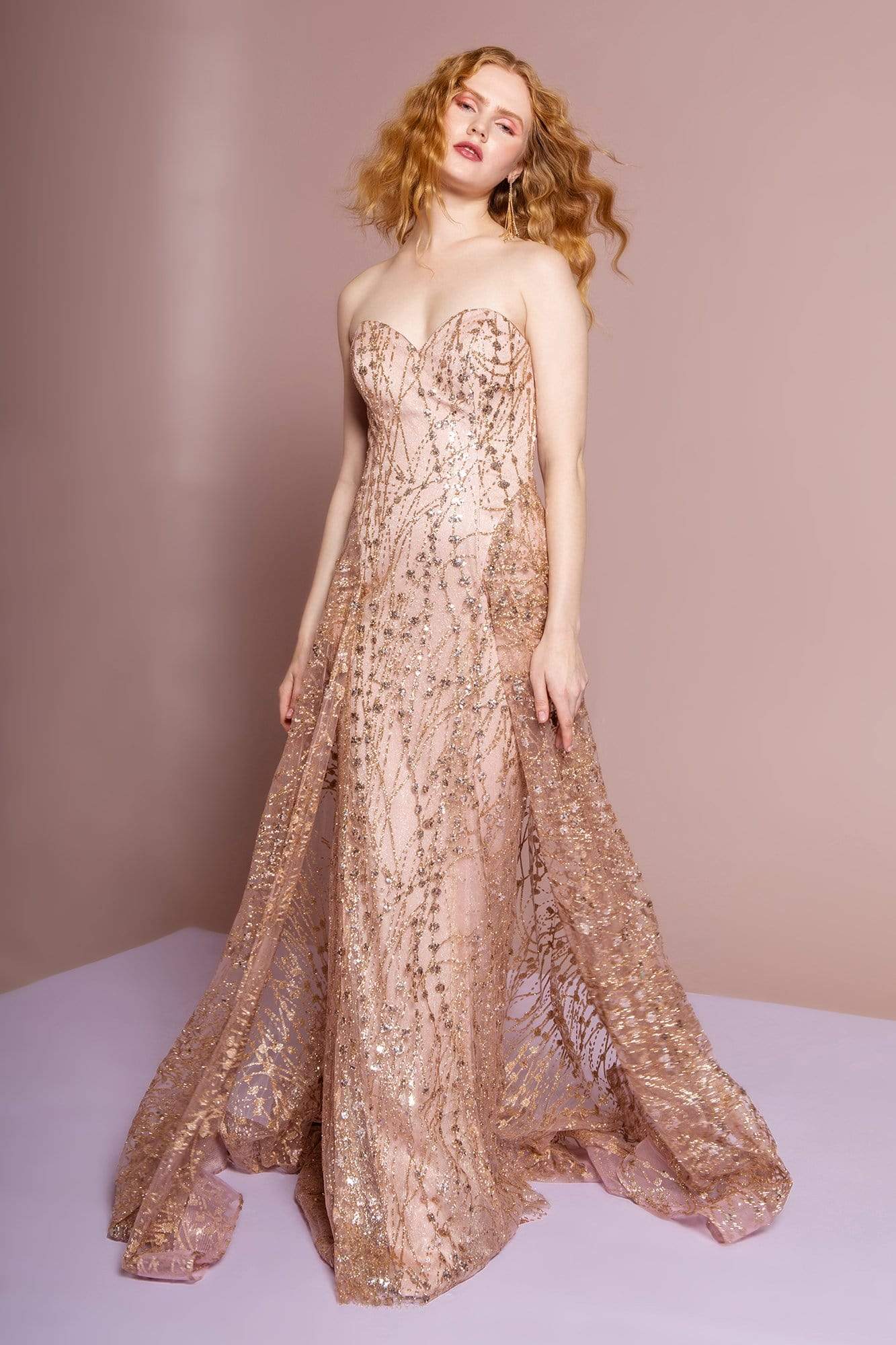 Image of Elizabeth K - GL2587 Strapless Sequined Evening Dress