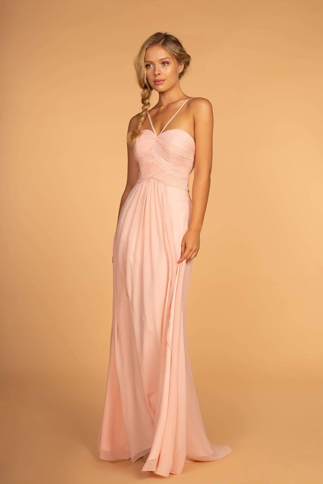 Image of Elizabeth K - GL2607 Pleated Sweetheart Chiffon A-line Dress