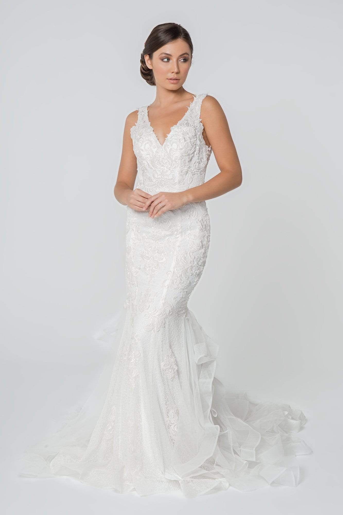 Image of Elizabeth K - GL2814 Embroidered V-Neck Mermaid Bridal Gown