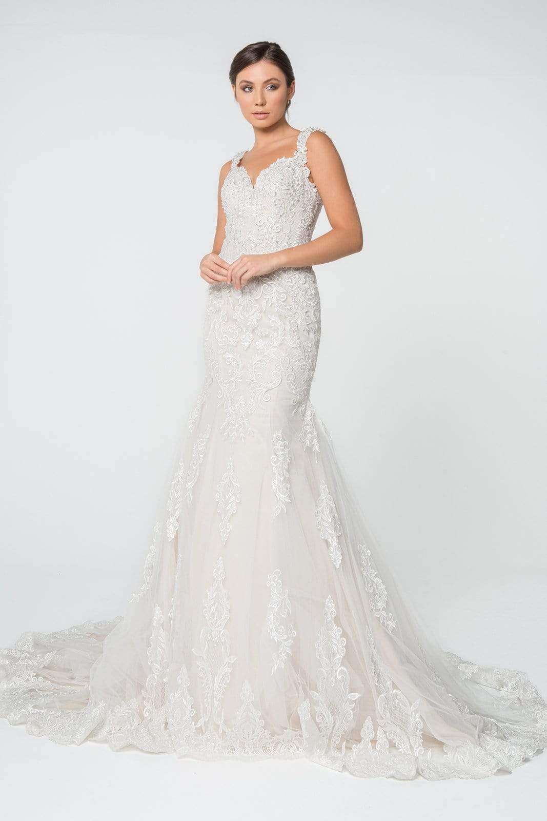 Image of Elizabeth K - GL2819 Lace Sweetheart Mermaid Gown With Train