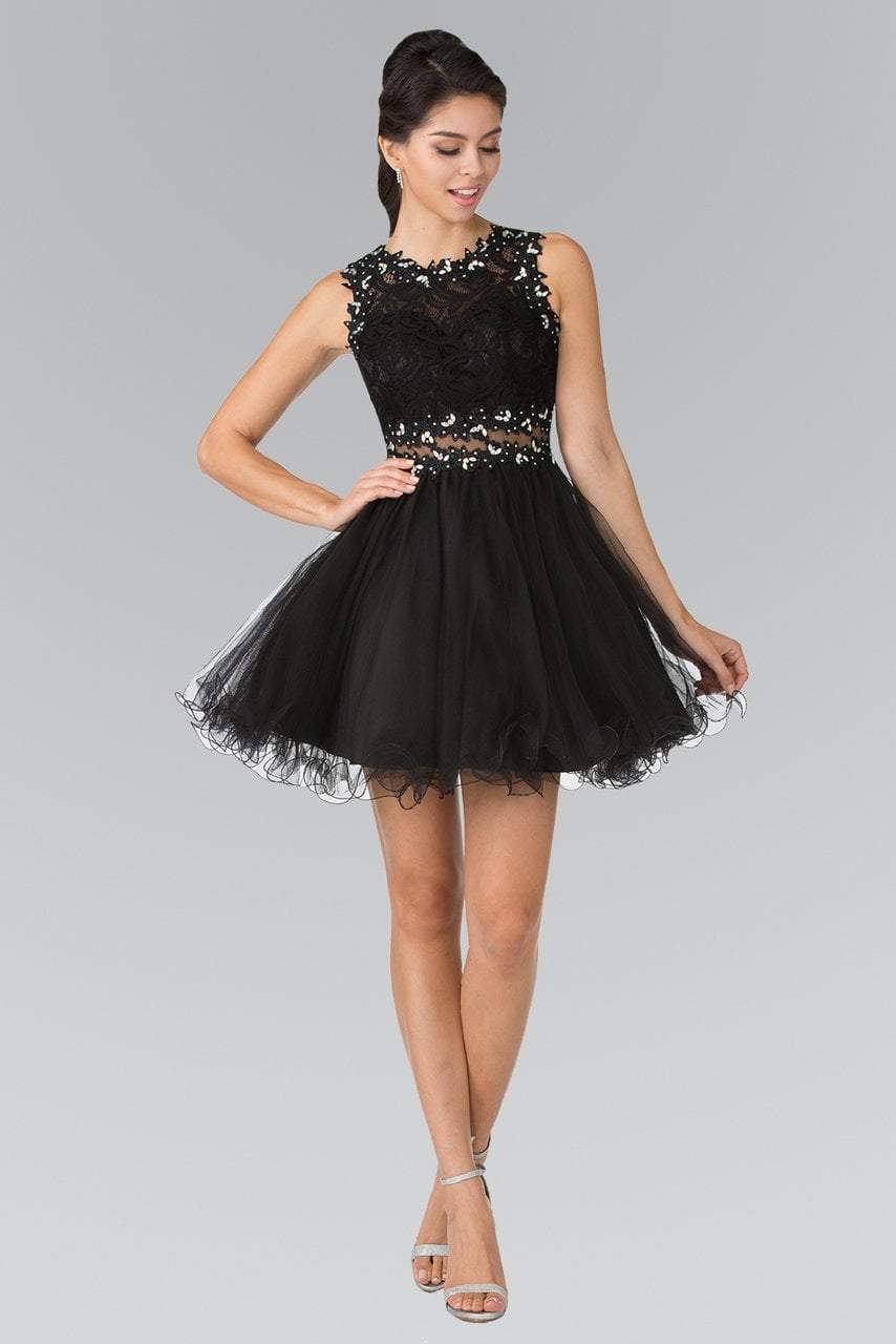 Image of Elizabeth K - GS1427 Sleeveless Lace Bodice Short Dress