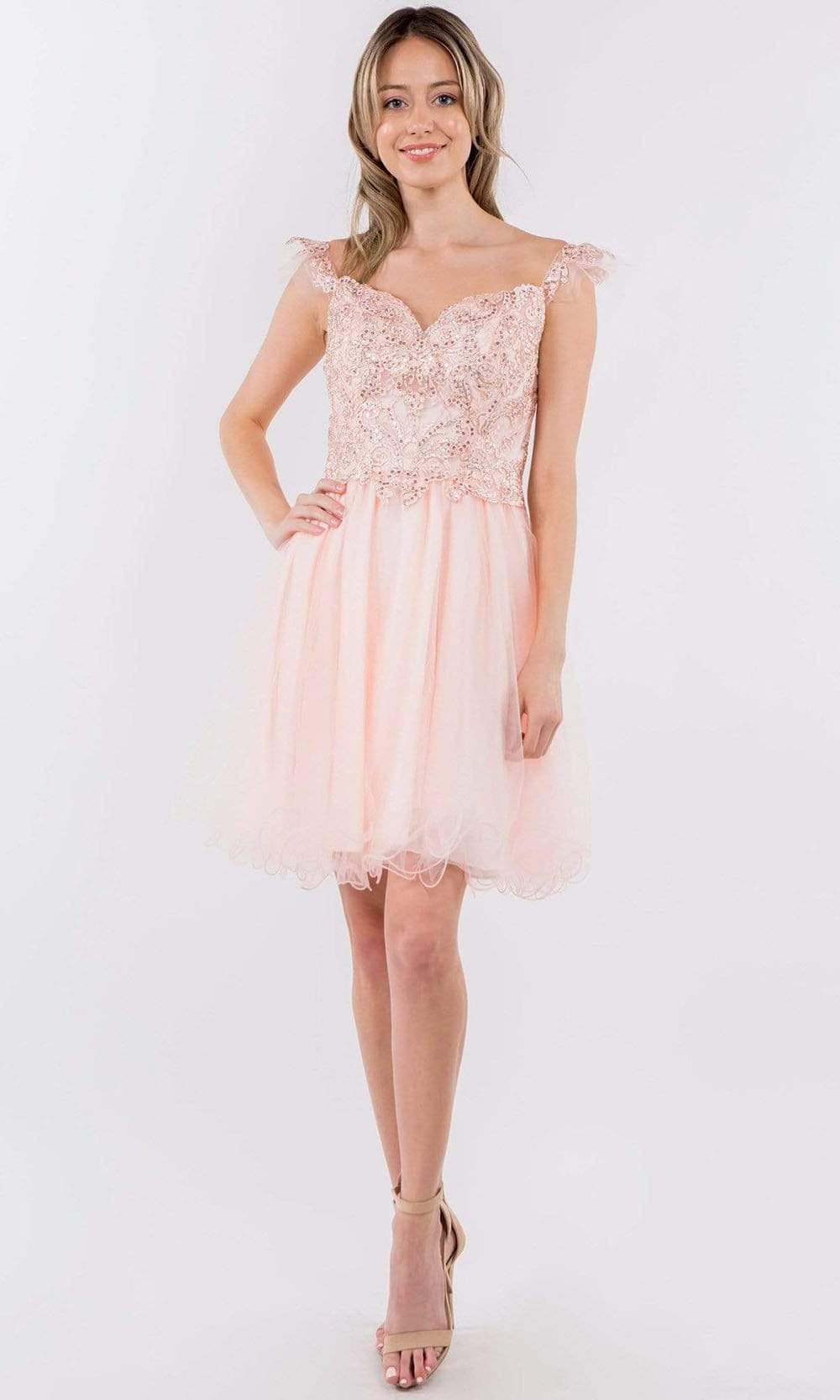 Image of Elizabeth K - GS1966 Flutter Strap Embroidered A-Line Dress