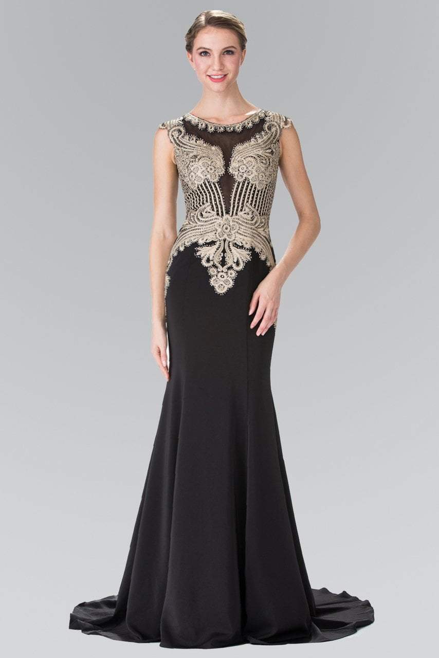 Image of Elizabeth K - Gold Toned Embroidered Beaded Bodice Gown GL1461