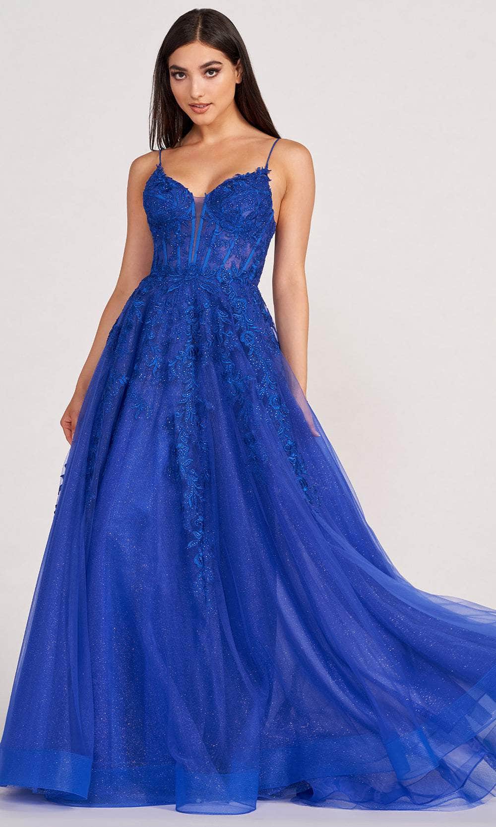 Image of Ellie Wilde EW34036 - Lace Ornate Corset Prom Dress