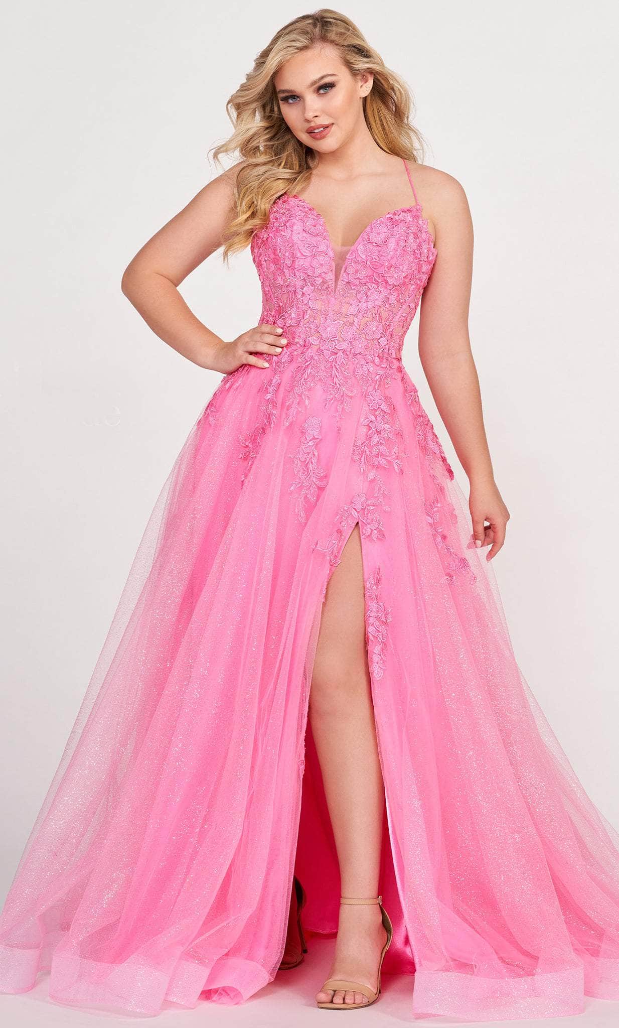 Image of Ellie Wilde EW34042 - Sweetheart Floral Lace Evening Gown