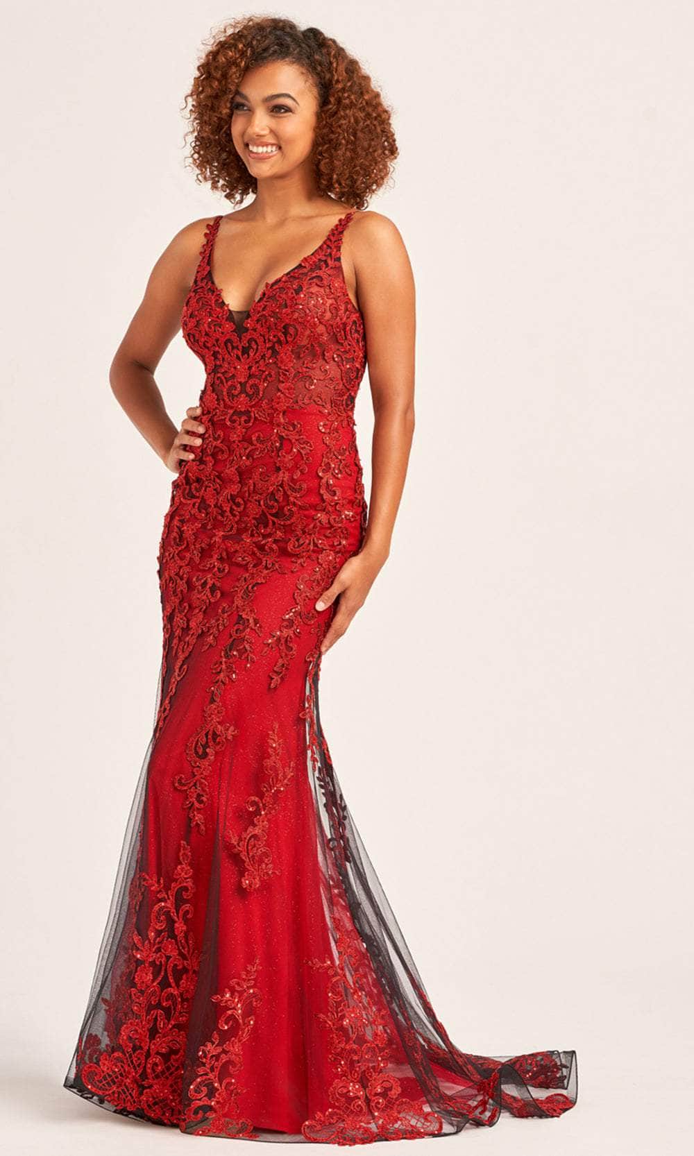 Image of Ellie Wilde EW35071 - Fitted Trumpet Evening Dress