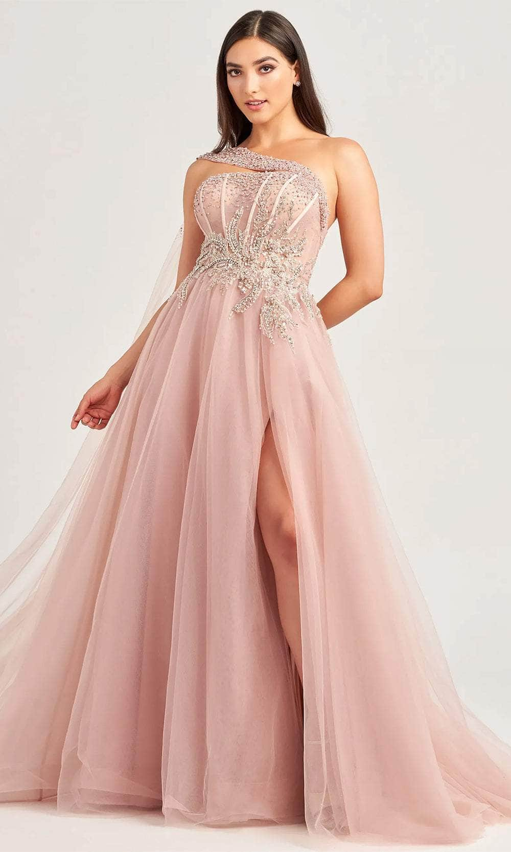 Image of Ellie Wilde EW35090 - Beaded Asymmetrical Prom Gown