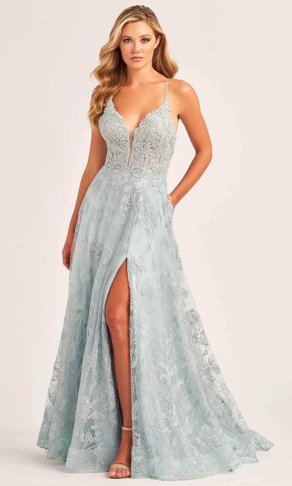 Image of Ellie Wilde EW35103 - Embroidered Beaded Evening Dress