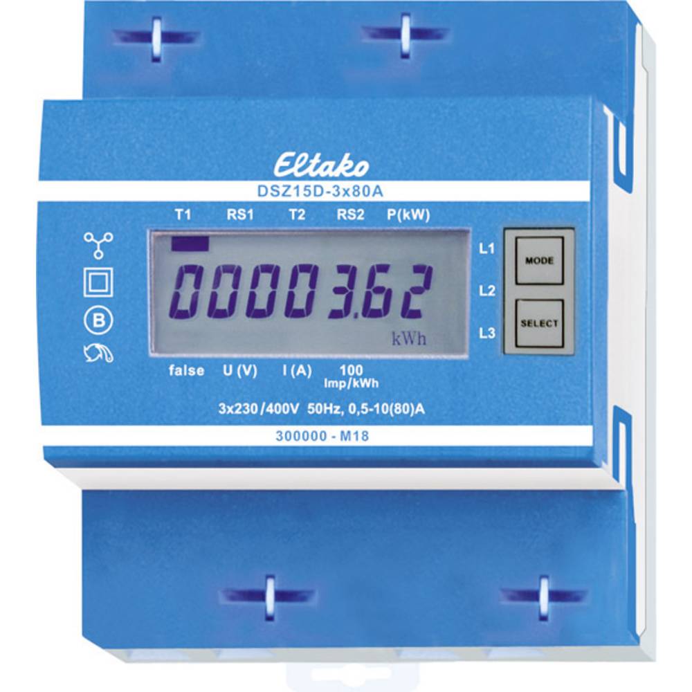 Image of Eltako DSZ15D-3x80A MID Electricity meter (3-phase) Digital 80 A MID-approved: Yes 1 pc(s)