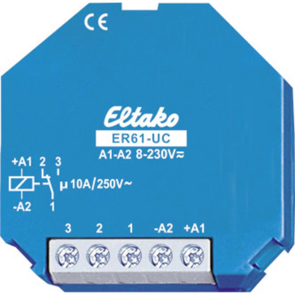 Image of Eltako ER61-UC Relay Nominal voltage: 230 V Switching current (max): 10 A 1 change-over 1 pc(s)