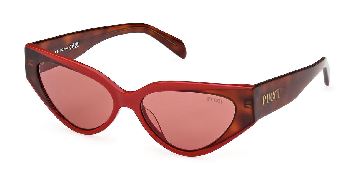 Image of Emilio Pucci EP0204 68S 55 Lunettes De Soleil Femme Rouges FR