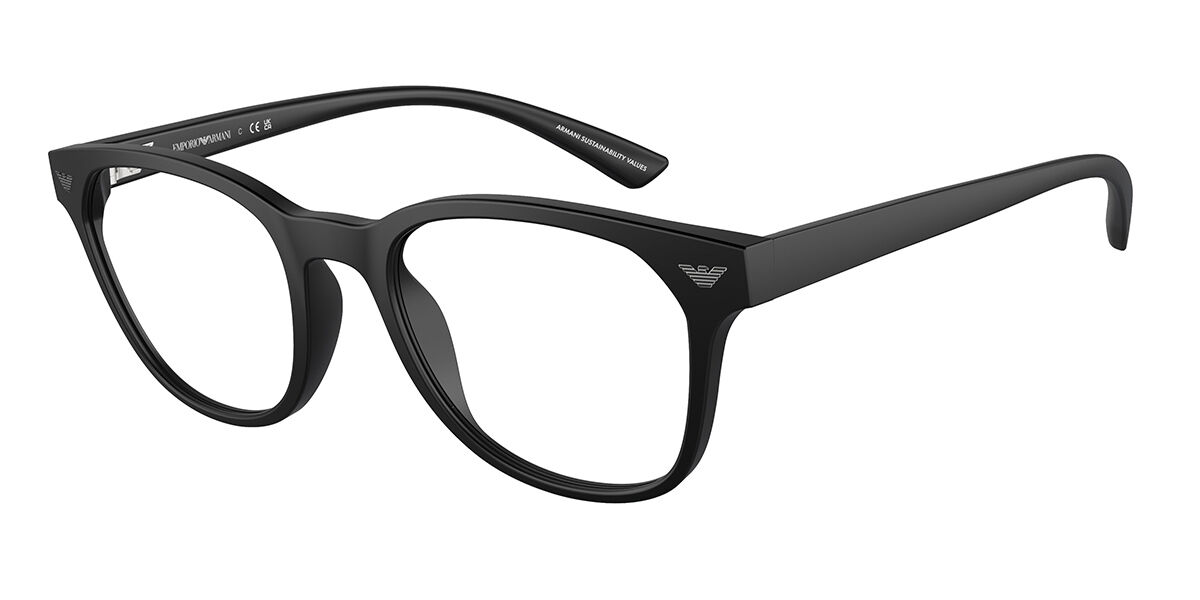 Image of Emporio Armani EA3240U 5001 52 Svarta Glasögon (Endast Båge) Män SEK