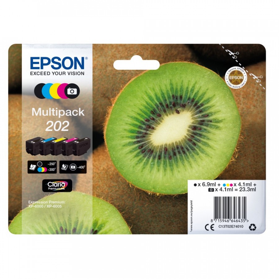 Image of Epson 202 T02E74010 multipack tusz oryginalna PL ID 12676