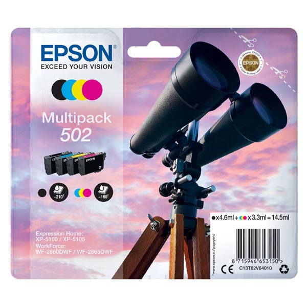 Image of Epson 502 T02V640 CMYK multipack eredeti tintapatron HU ID 13254