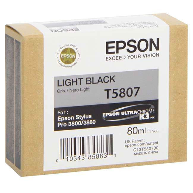 Image of Epson T5807 világos fekete (light black) eredeti tintapatron HU ID 13899