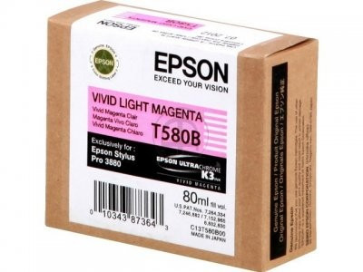 Image of Epson T580B00 jasno purpurowy (light magenta) tusz oryginalna PL ID 3820