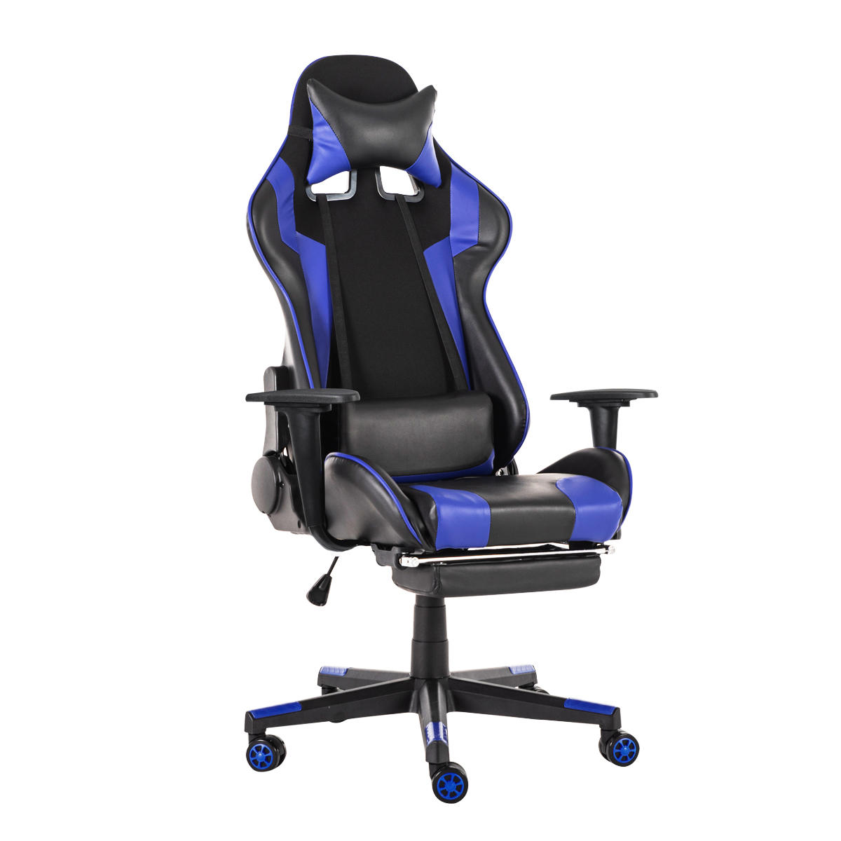Image of Ergonomic High Back Office Chair Racing Style Reclining Chair Adjustable Rotating Lift Chair PU Leather Gaming Chair Lap